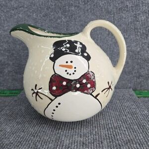 Expressly Yours 1997 Handpainted Snowman Pitcher Christmas Decor